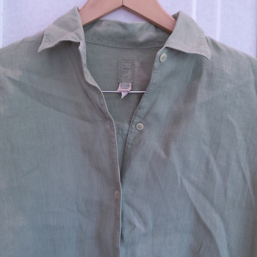 120% Lino green linen shirt EU size 42 - Picture 6 of 10